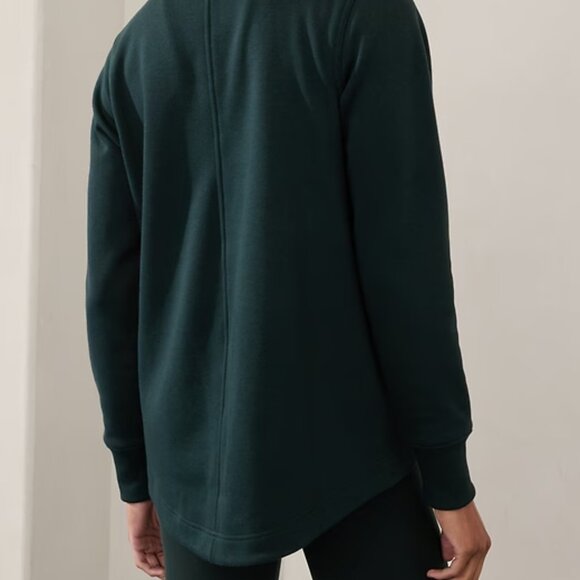 Athleta Cozy Karma Twist Neck Sweatshirt in Cypress Size M NWT - Picture 4 of 9